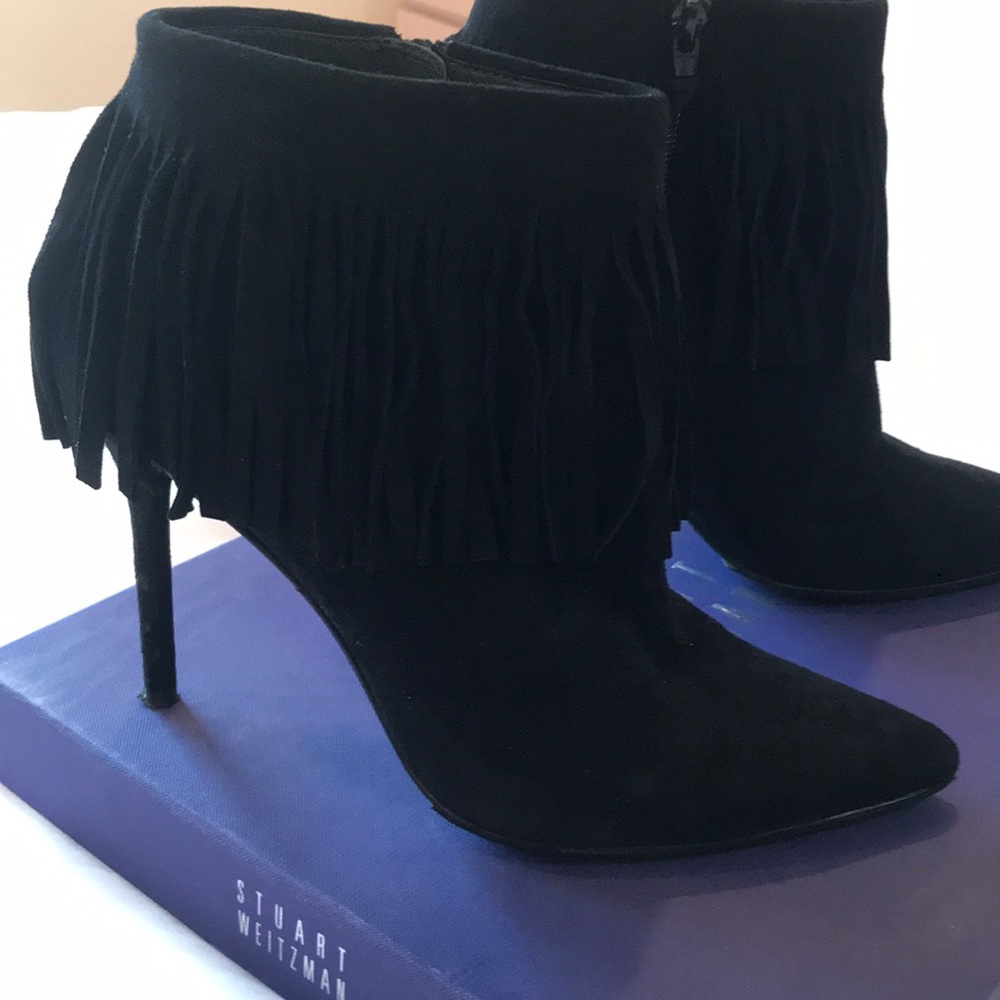 Stuart weitzman fringe booties